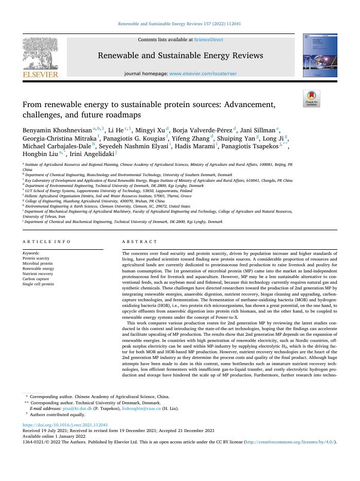 From renewable energy to sustainable protein sources: Advancement, challenges, and future roadmaps