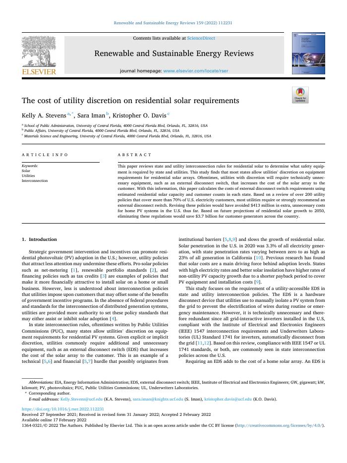 The cost of utility discretion on residential solar requirements