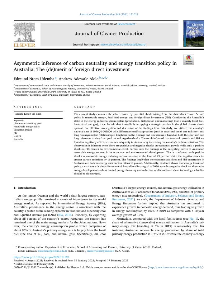 Asymmetric inference of carbon neutrality and energy transition policy in Australia: The (de)merit of foreign direct investment