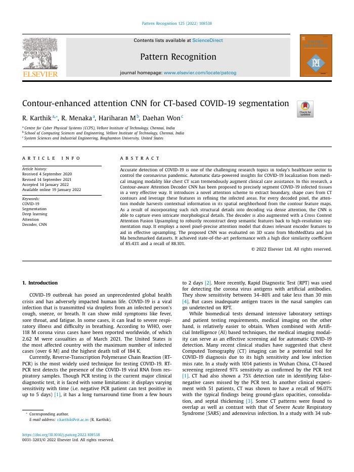 Contour-enhanced attention CNN for CT-based COVID-19 segmentation
