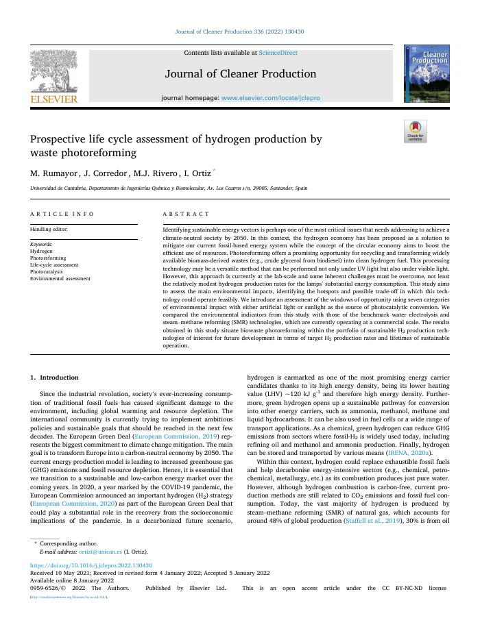 Prospective life cycle assessment of hydrogen production by waste photoreforming