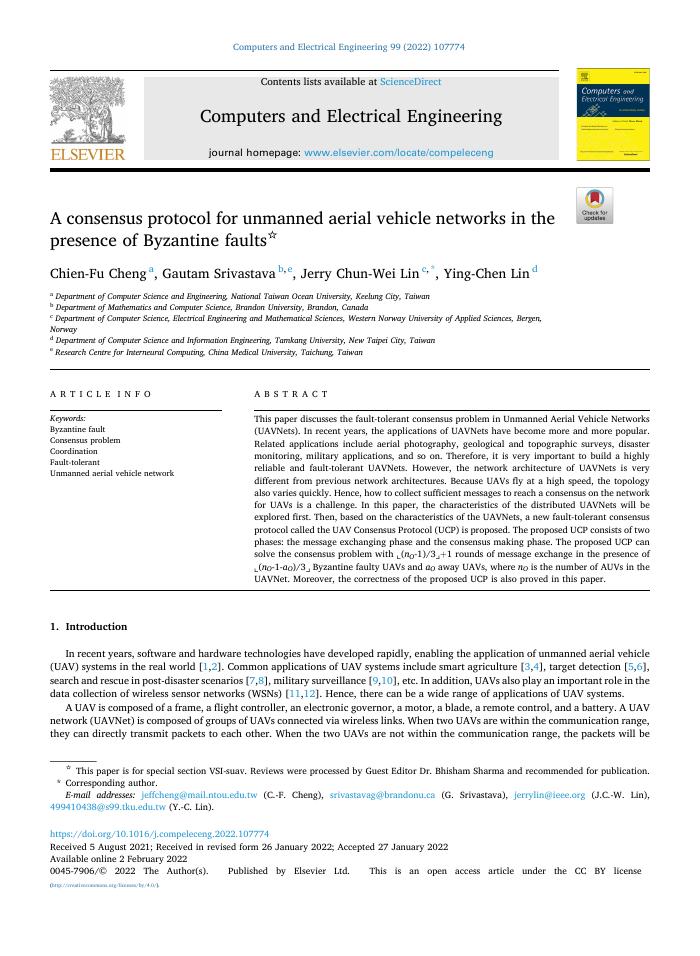 A consensus protocol for unmanned aerial vehicle networks in the presence of Byzantine faults☆