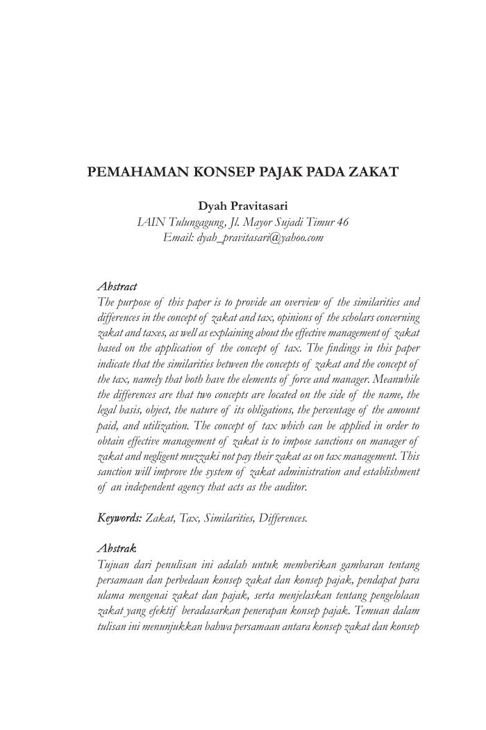PEMAHAMAN KONSEP PAJAK PADA ZAKAT