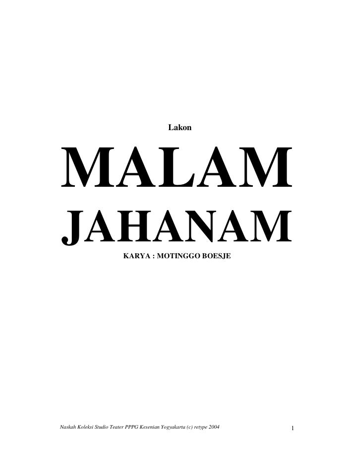 Lakon Malam Jahanam