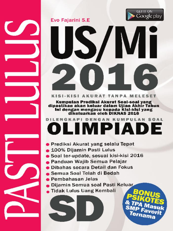 Pasti Lulus US 2016 Kisi-Kisi Akurat Tanpa Meleset SD