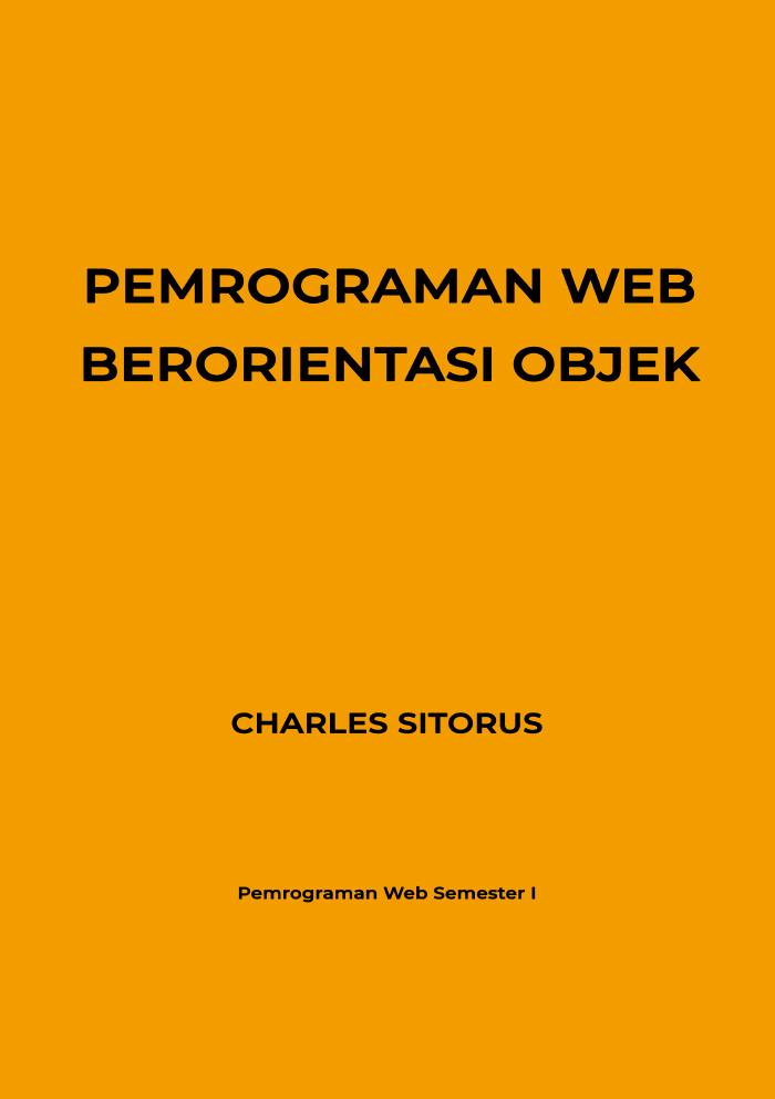 PEMROGRAMAN WEB BERORIENTASI OBJEK