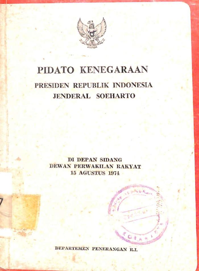 Pidato Kenegaraan Presiden Republik Indonesia Jenderal Soeharto