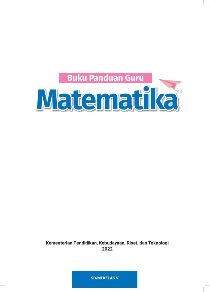 Buku Panduan Guru Matematika untuk SDMI Kelas V