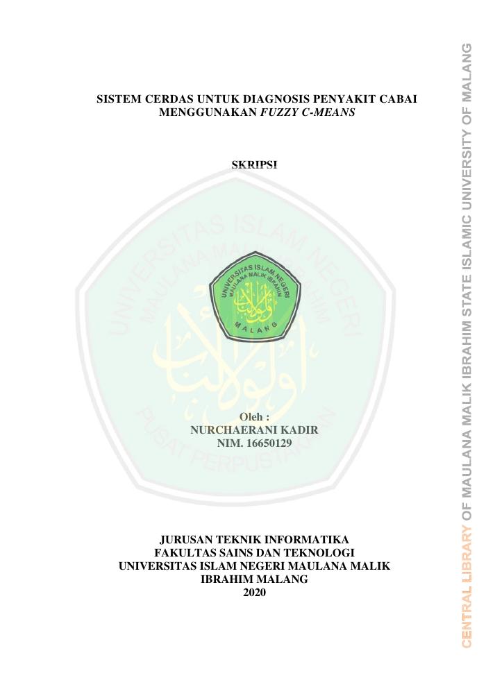 SISTEM CERDAS UNTUK DIAGNOSIS PENYAKIT CABAI MENGGUNAKAN FUZZY C-MEANS