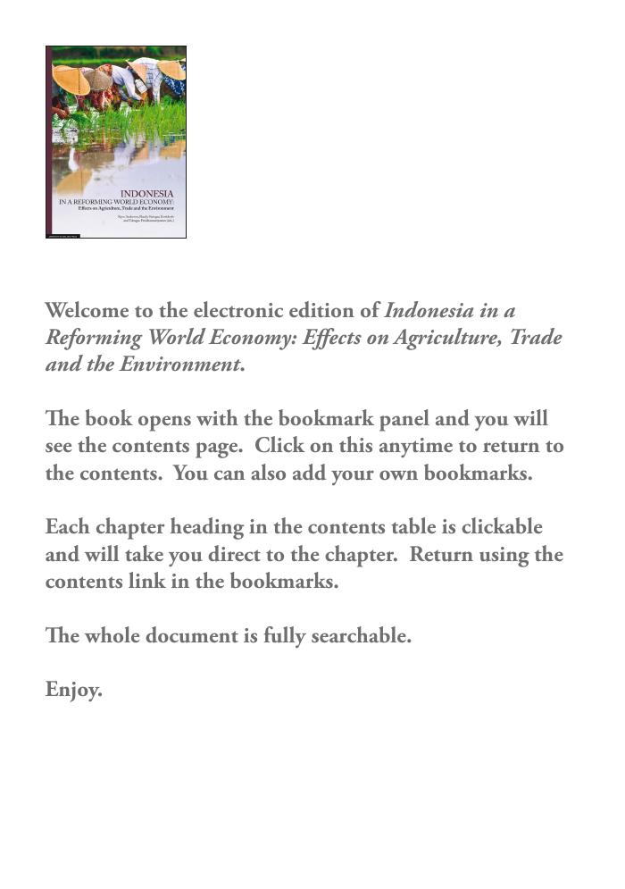 Indonesia in a Reforming World Economy: Effects on Agriculture, Trade and the Environment