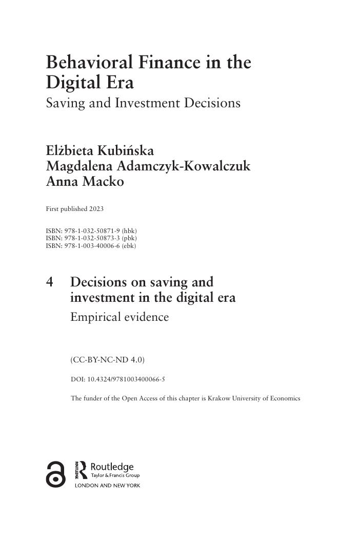 Behavioral Finance in the Digital Era