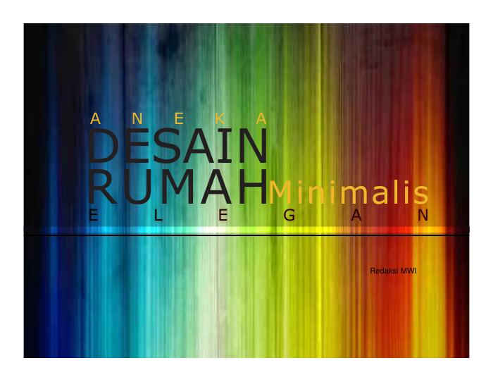Aneka Desain Rumah Minimalis Elegan