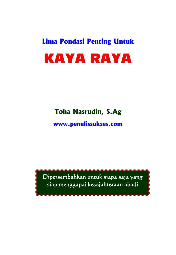 Fondasi untuk Kaya-raya
