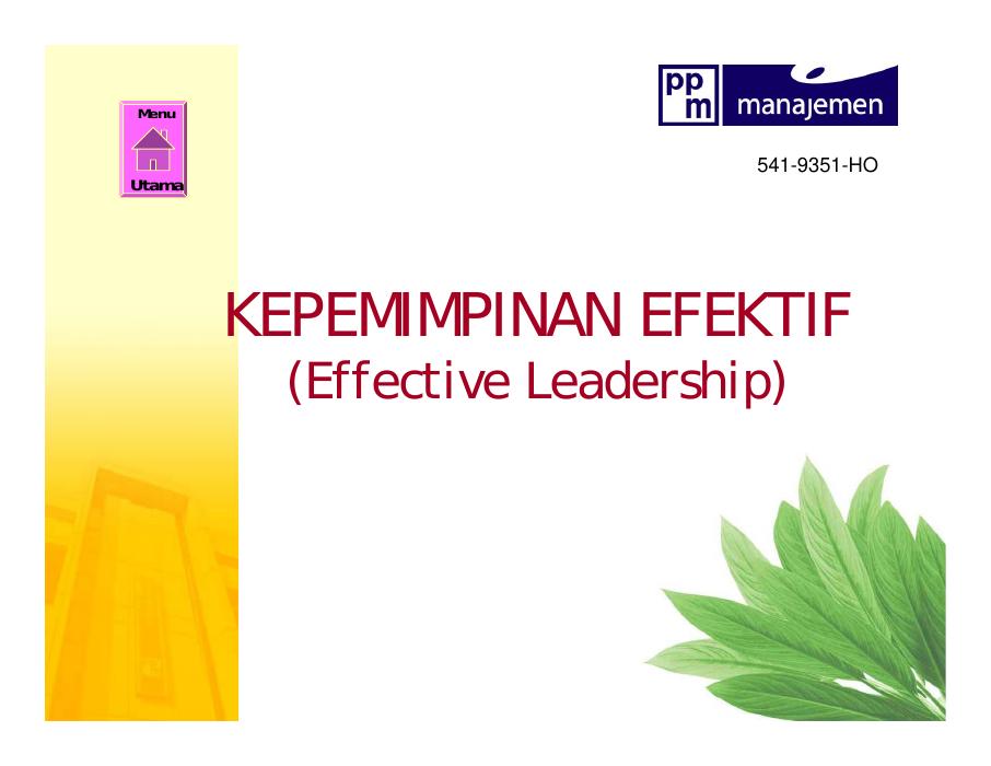 Kepemimpinan Efektif