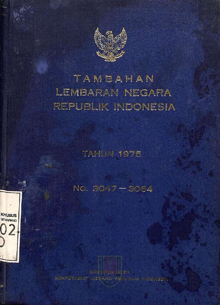 Tambahan lembaran negara republik indonesia Tahun 1975
