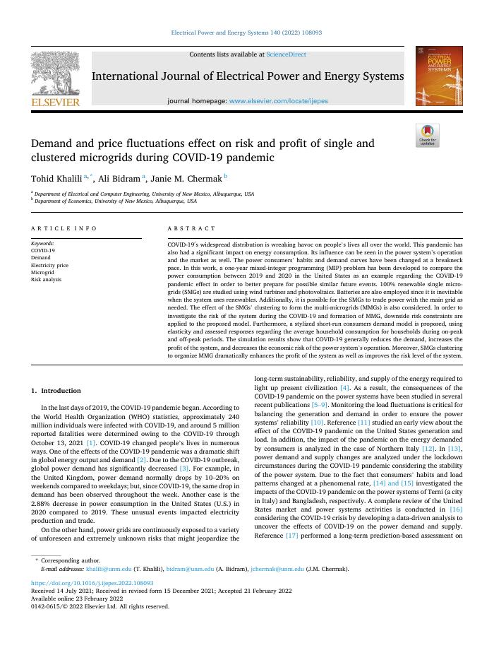 Demand and price fluctuations effect on risk and profit of single and clustered microgrids during COVID-19 pandemic