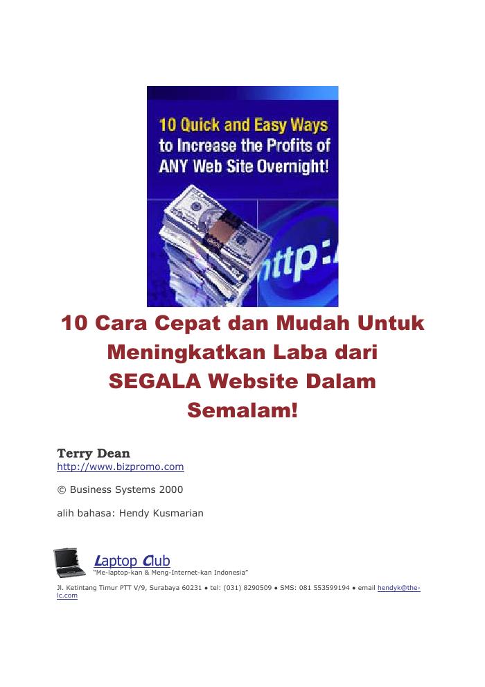 10 Cara Meningkatkan Laba dari Website