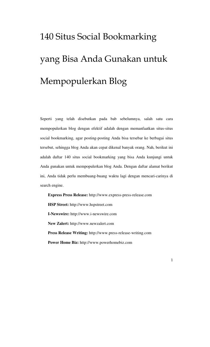140 Situs Social Bookmarking