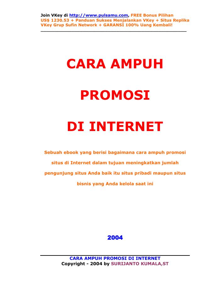 Cara Ampuh Promosi di Internet
