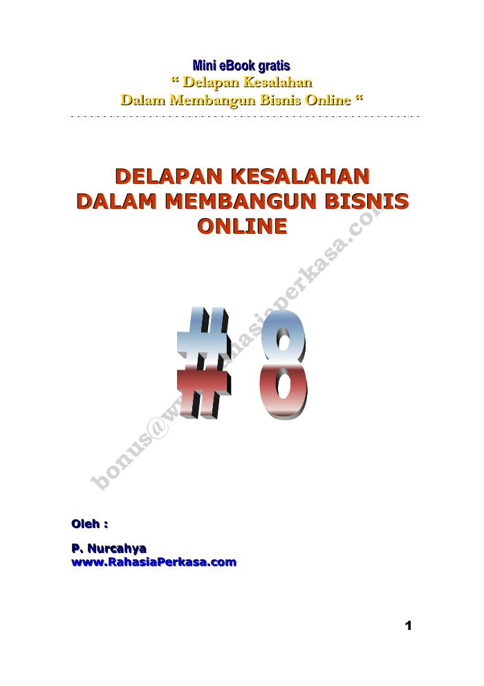 Delapan Kesalahan Dalam Membangun Bisnis Online