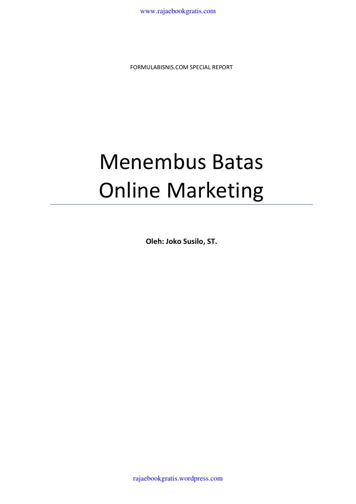 Menembus Batas Online Marketing
