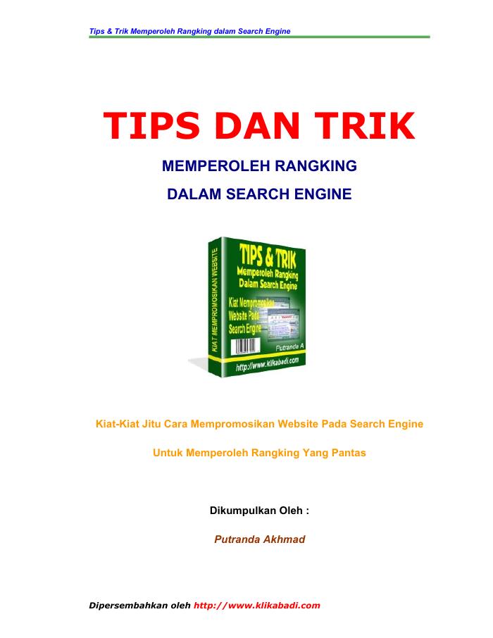 Tips dan Trik Memperoleh Rangking di Search Engine