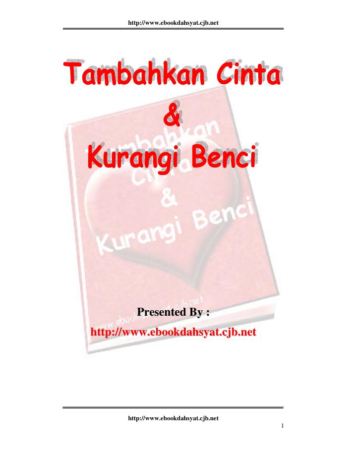 Tambahkan Cinta dan Kurangi Benci