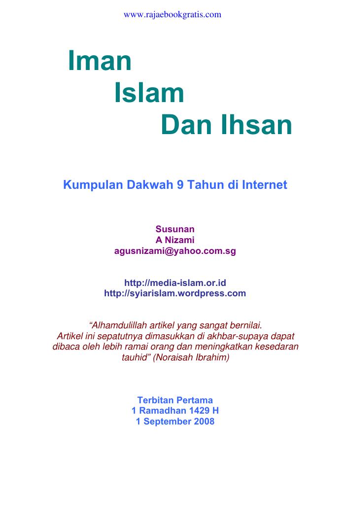 Iman, Islam dan Ihsan