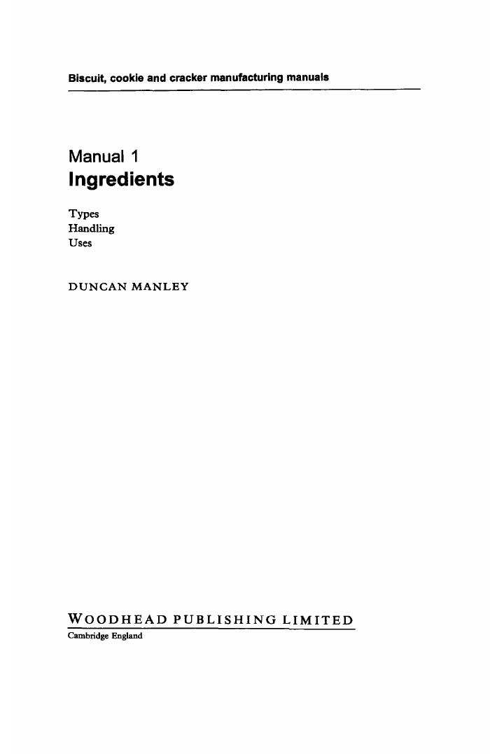 Biscuit, Cookie, and Cracker Manufacturing Manual