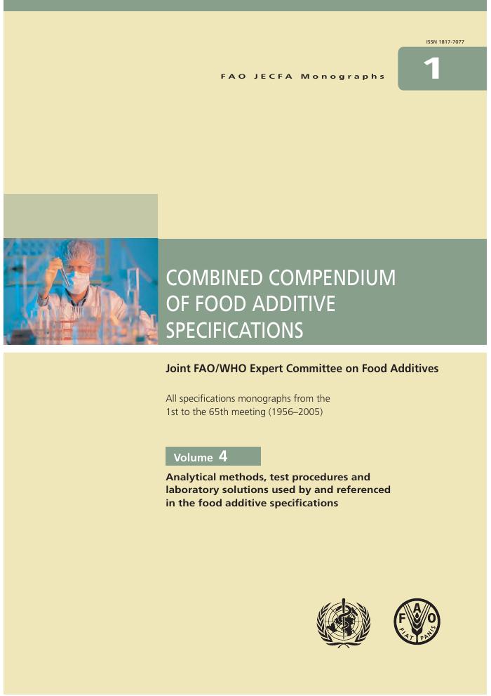 COMBINED COMPENDIUM OF FOOD ADDITIVE SPECIFICATIONS
