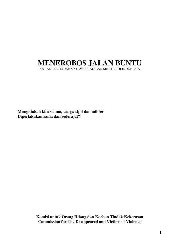 MENEROBOS JALAN BUNTU