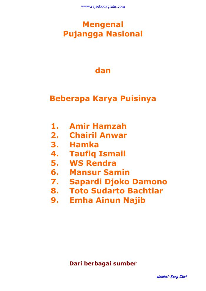 Mengenal Pujangga Nasional