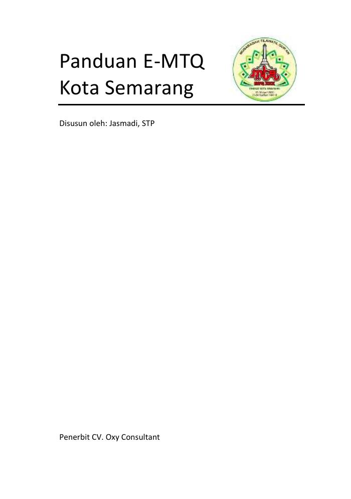 Panduan E-MTQ Kota Semarang