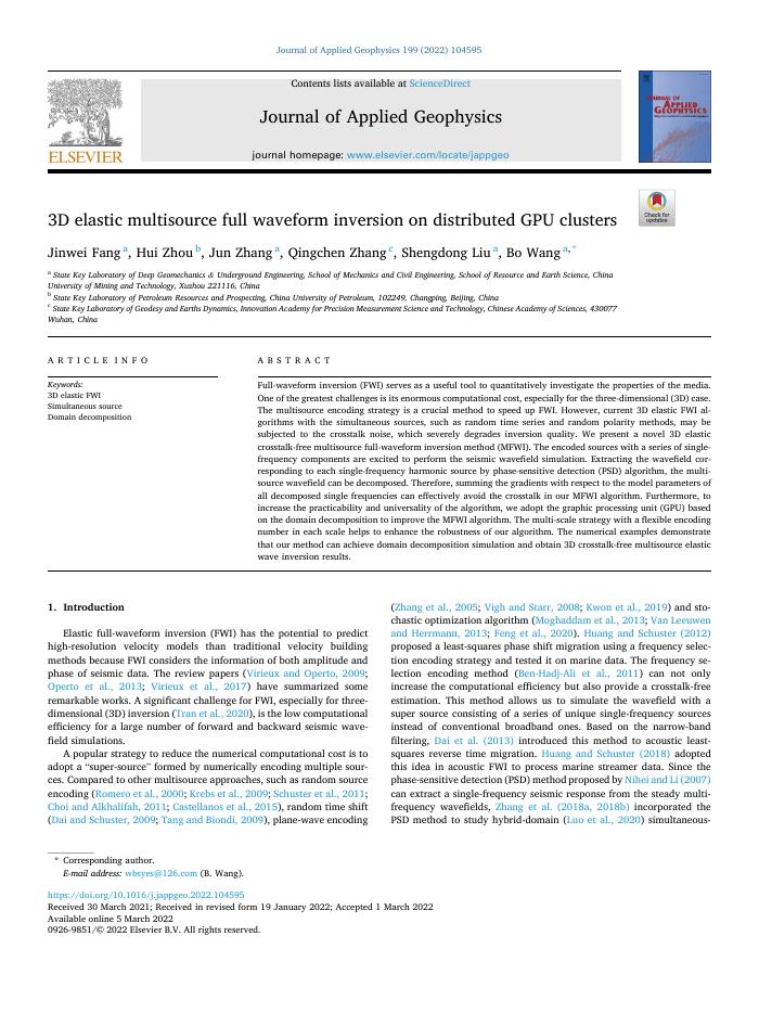 3D elastic multisource full waveform inversion on distributed GPU clusters