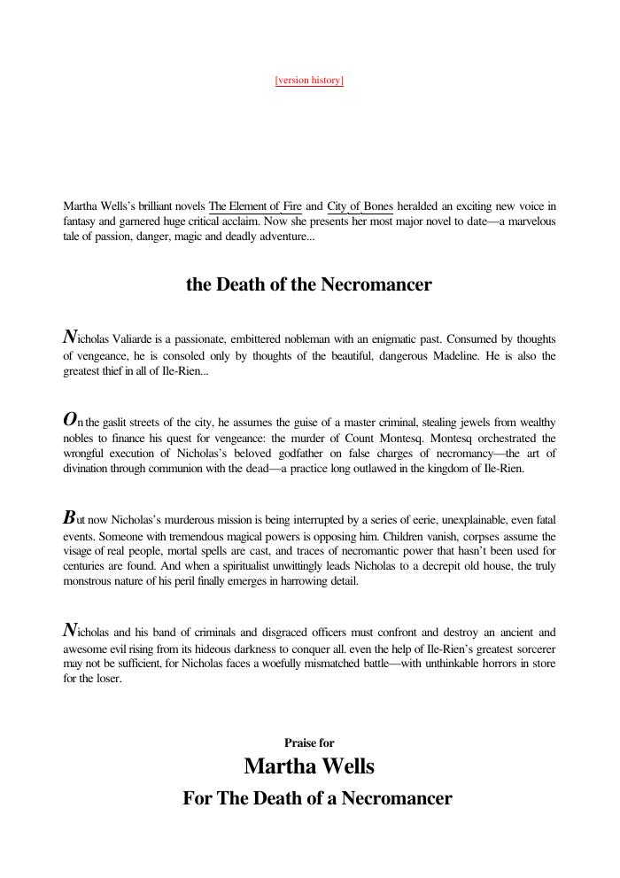 The Death of The Necromancer