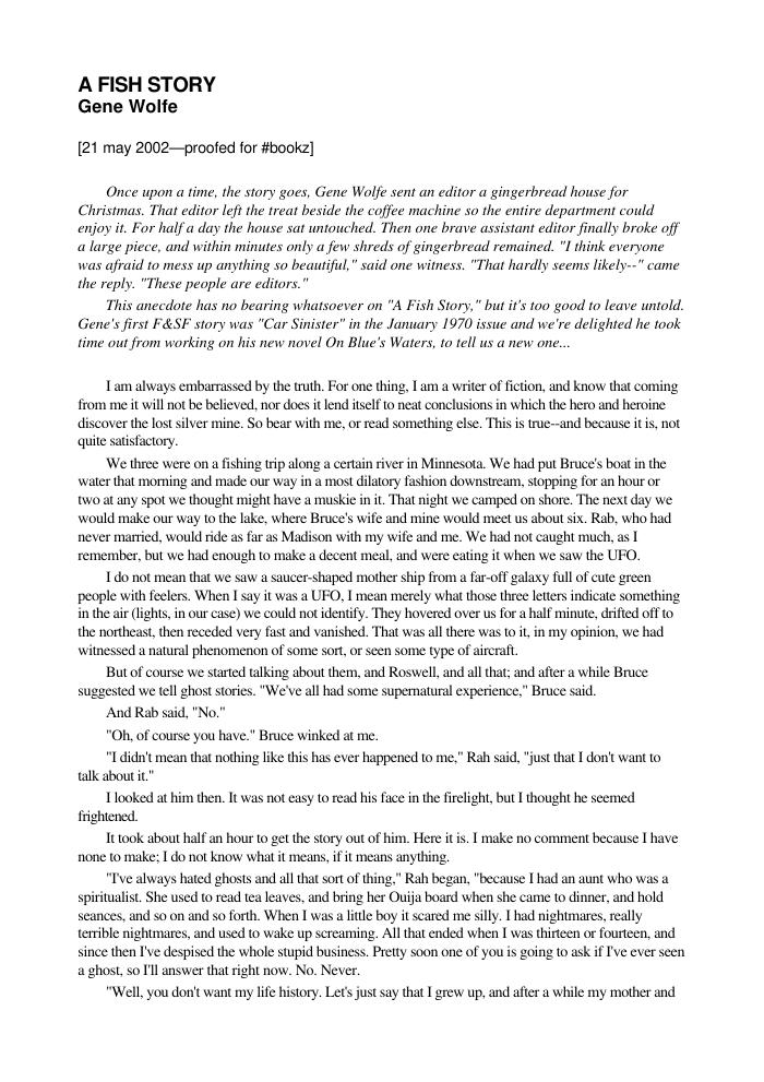 A Fish Story