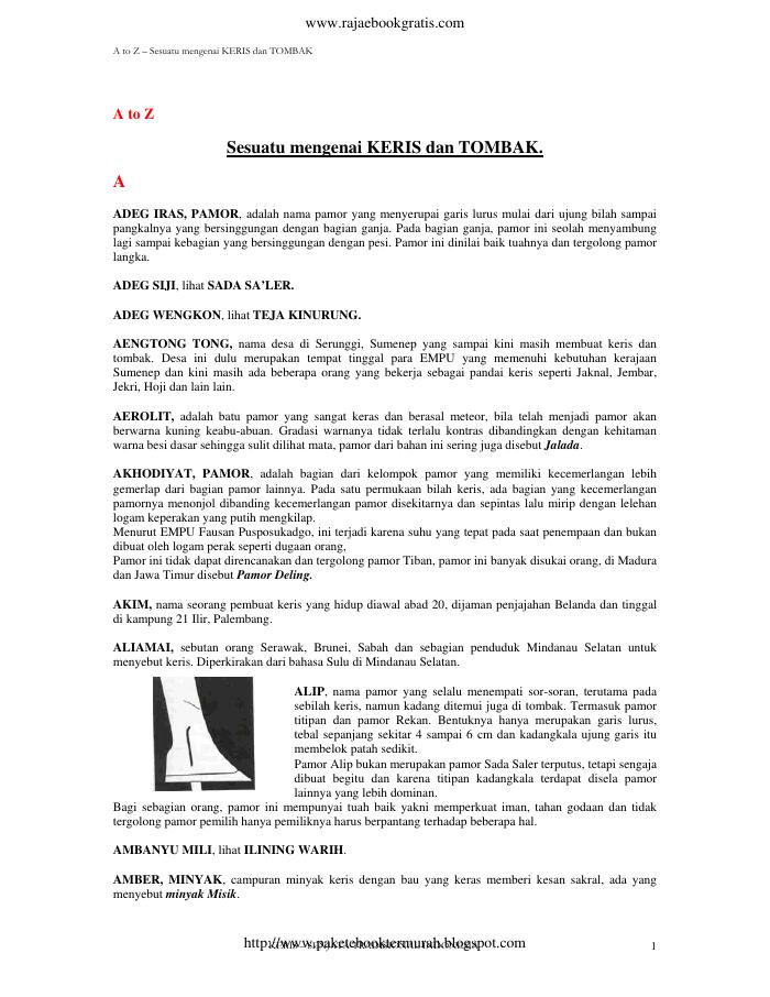 A to Z Seputar Keris dan Tombak