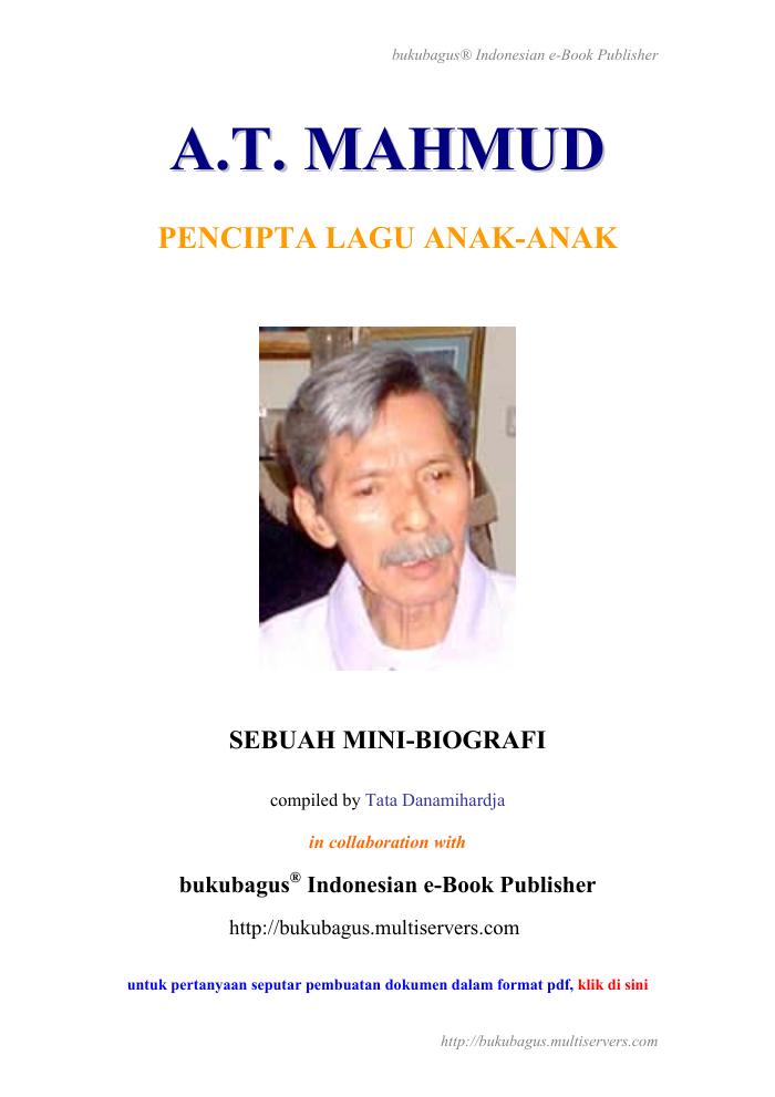 A.T Mahmud : Pencipta Lagu Anak-anak