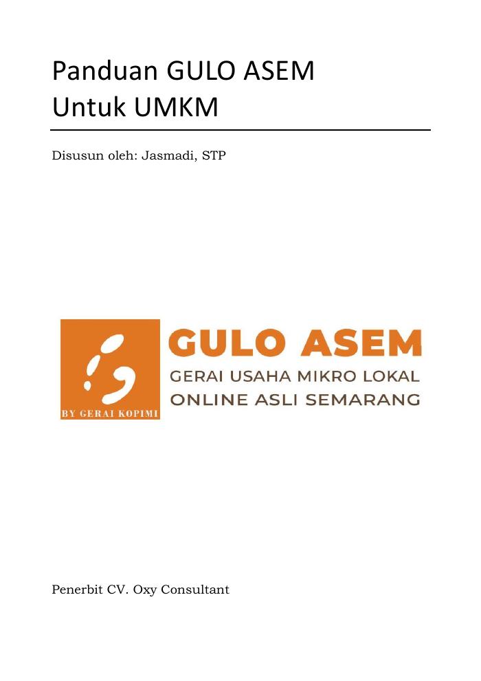 Buku Panduan Gulo Asem UMKM