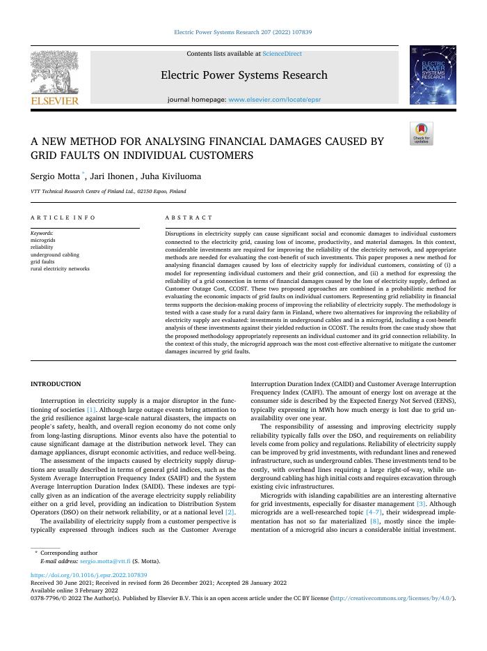 A NEW METHOD FOR ANALYSING FINANCIAL DAMAGES CAUSED BY GRID FAULTS ON INDIVIDUAL CUSTOMERS