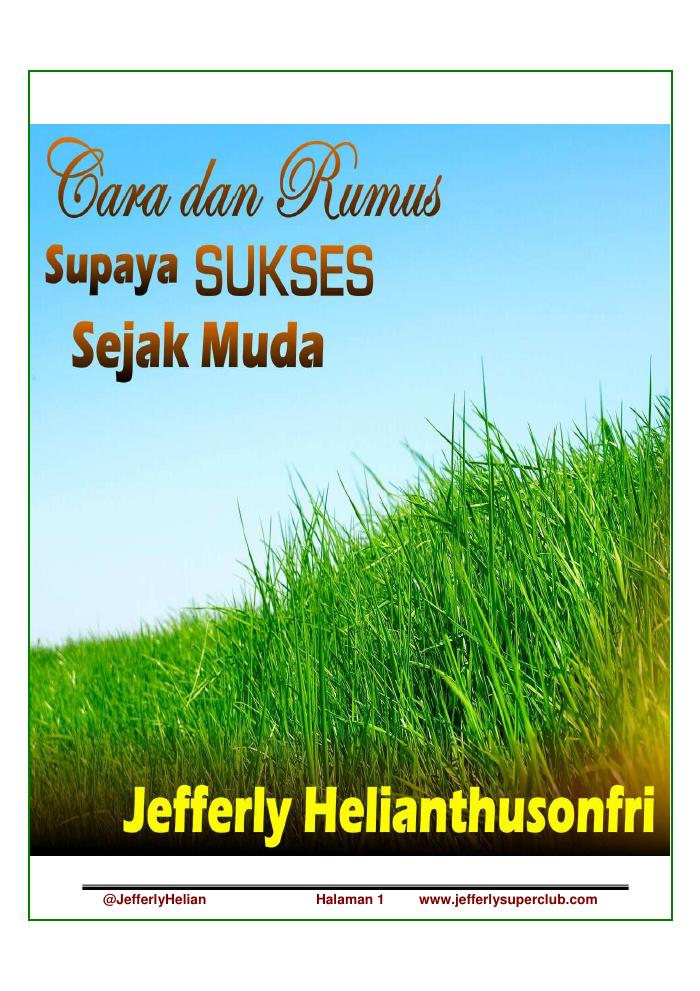 Cara dan Rumus Supaya Sukses Sejak Muda