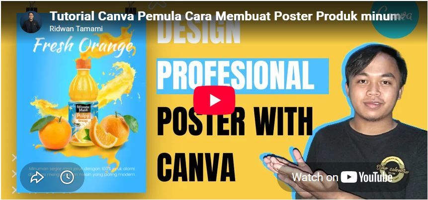 Tutorial Canva Pemula Cara Membuat Poster Produk minuman Di Canva yang menarik dan profesional